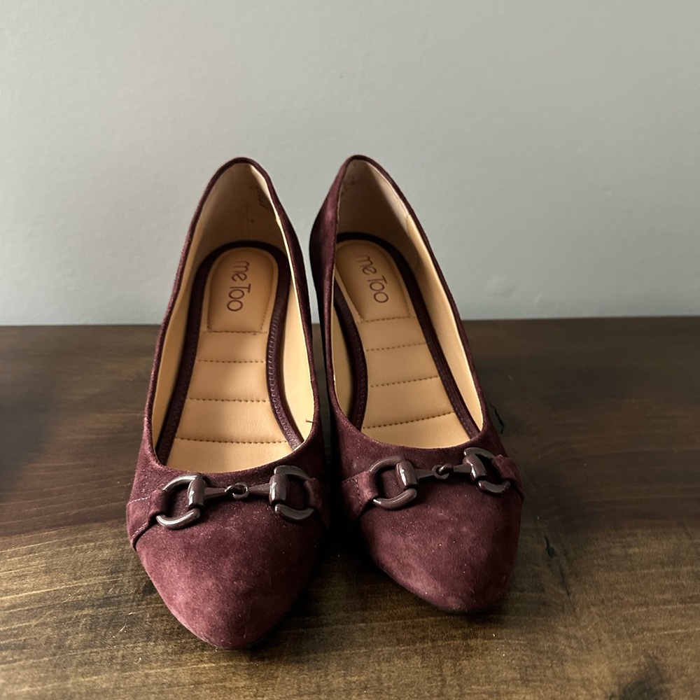 Me Too Burgundy heels with Buckle Detail